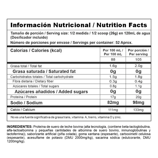 PROTEÍNA AISLADA / BIPRO CLASSIC PIÑA COLADA 3LB