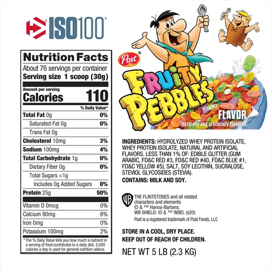 Proteína ISO 100 HYDROLIZADA fruity pebbles 1.3LB