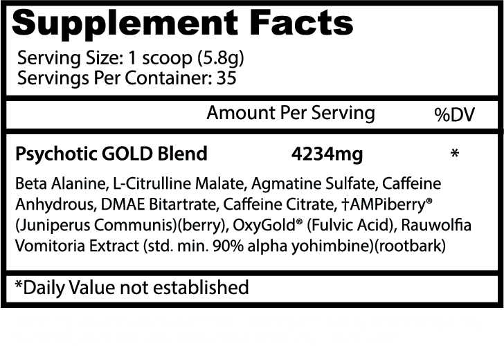 SPYCHOTIC GOLD -Pre workout 35 SERV