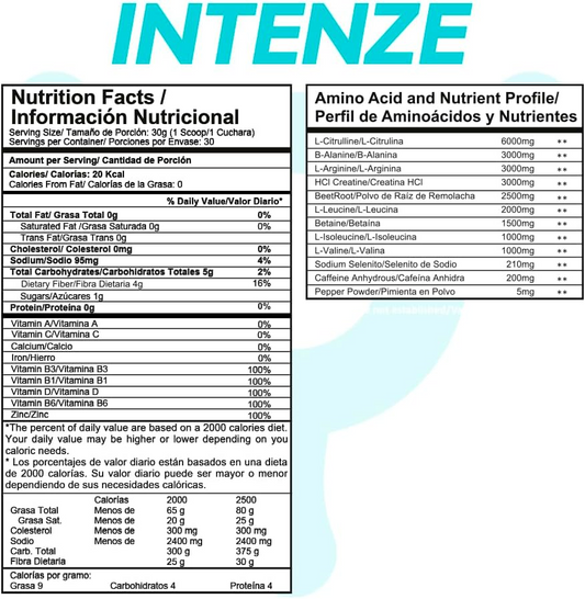 INTENZE -PRE ENTRENO