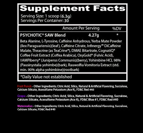 PSYCHOTIC SAW -pre workout 35 serv
