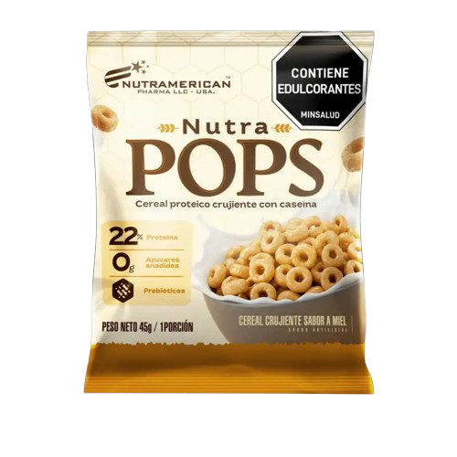 Nutra Pops Pack 12 unidades | Cereal proteico crujiente con caseína
