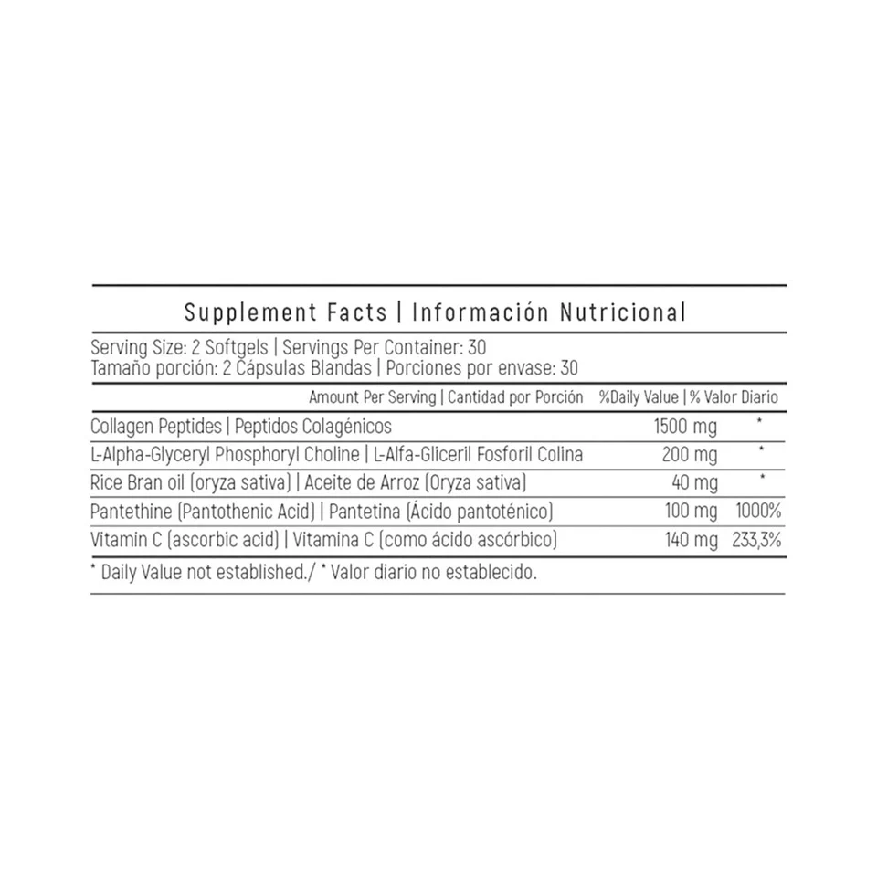 COLLAGEN PEPTIDES 1.500 MG AND VITAMIN C COMPLEX 60 SOFTGELS