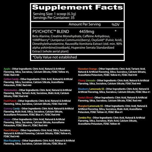PSYCHOTIC - Pre workout 60 serv