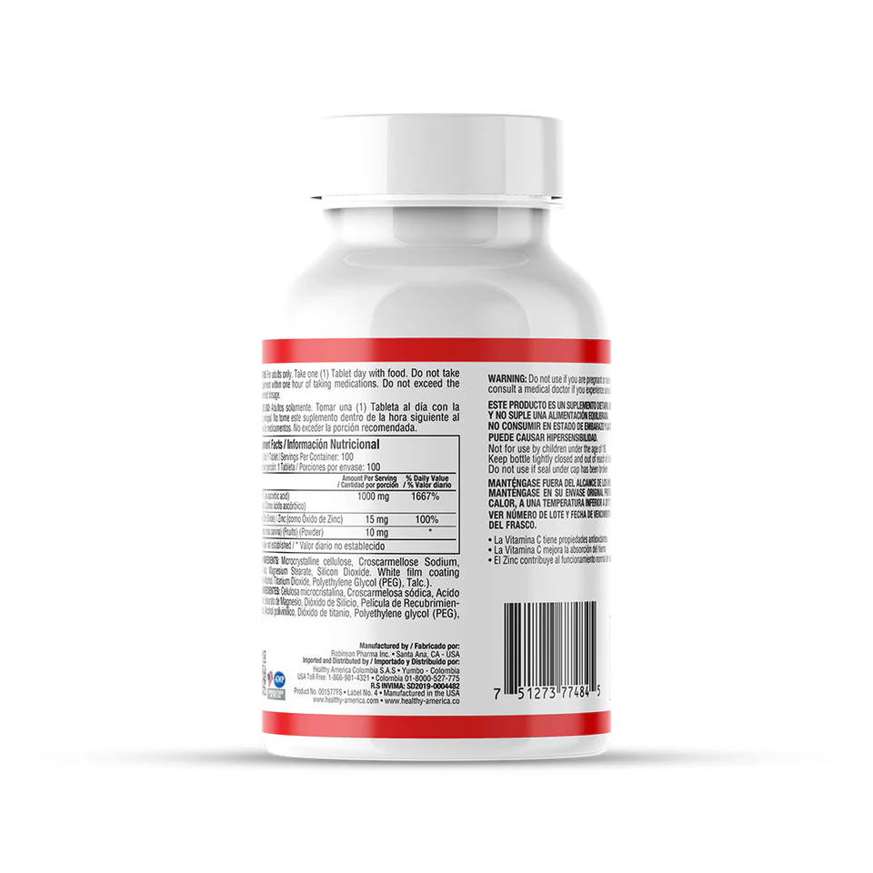 VITA C - VITAMIN C 1.000 PLUS ZINC AND ROSEHIPS 100 TABLETS