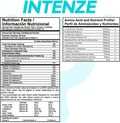 INTENZE -PRE ENTRENO